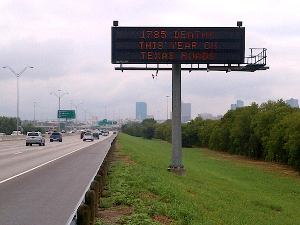 TxDOT Signs To Regularly Display Traffic Death Numbers CBS Texas