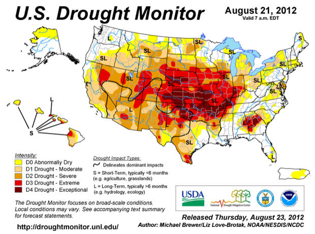 U.S. drought monitor, Aug. 21, 2012 