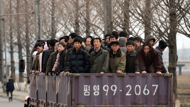 North Koreans commute to work in Pyongyang 