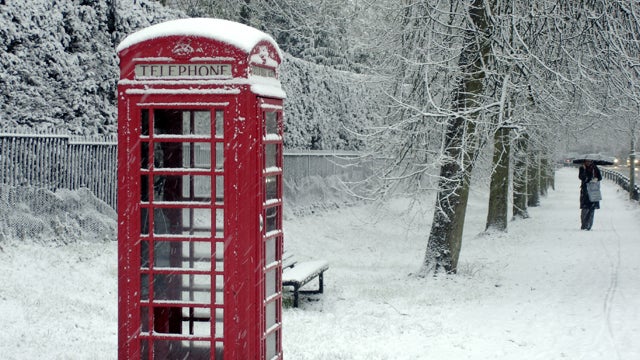 A telephone booth is seen on Feb. 8, 2007, in Cambridge, England. 