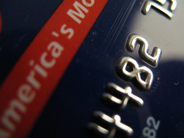 A close-up view of a credit card 
