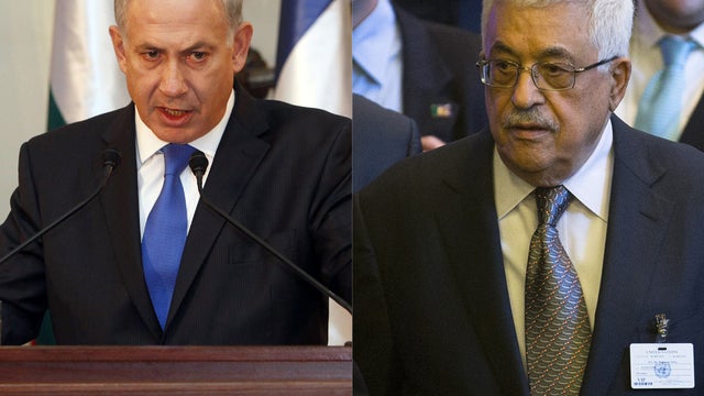 Israeli Prime Minister Benjamin Netanyahu, at left, and Palestinian President Mahmoud Abbas 
