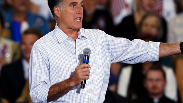 Mitt Romney speaking to supporters in Toledo, Ohio Wednesday 