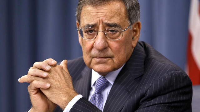 Defense Secretary Leon Panetta during news conference at Pentagon Thursday 