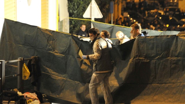 Police investigate area where a man was found shot dead in a car in Marseille 