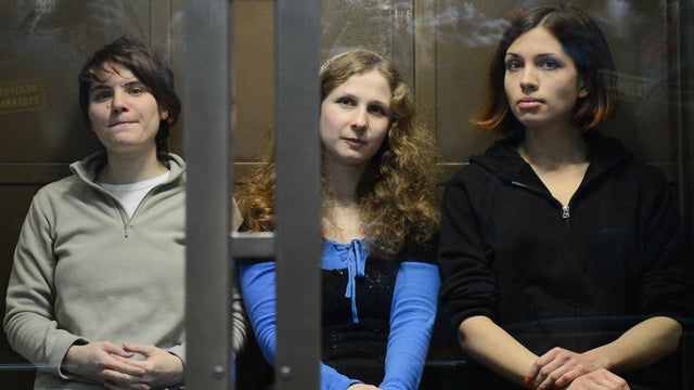 Members of the all-girl punk band 'Pussy Riot' 