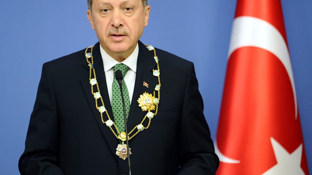 Turkish Prime Minister Recep Tayyip Erdogan speaks during a news conference in Ankara, Turkey, Oct. 11, 2012. 