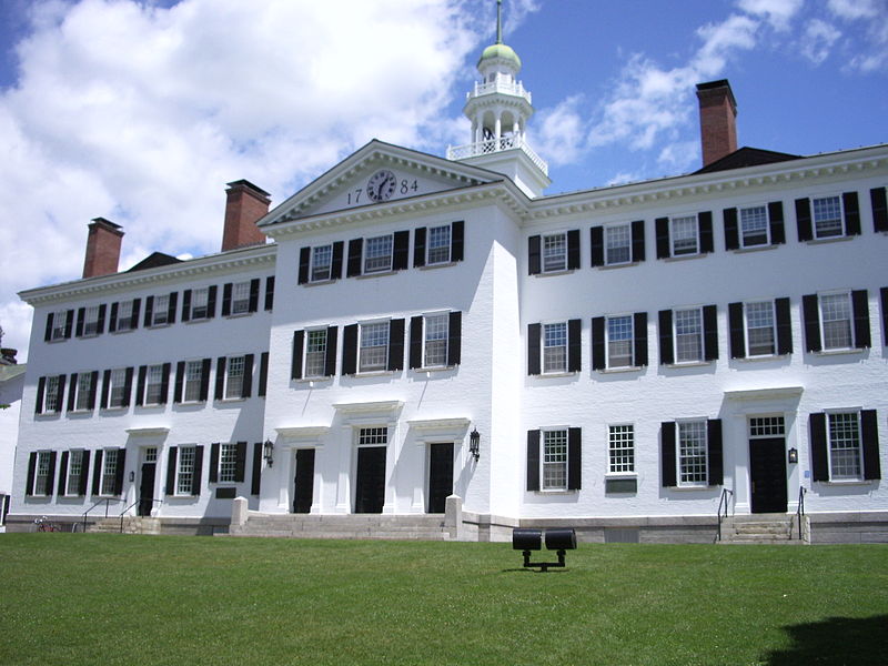 Dartmouth Hall at the campus of Dartmouth College in Hanover, N.H. 