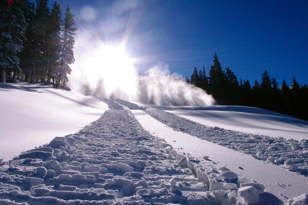 snowmaking monday morning from loveland ski area 