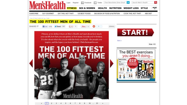 Men's Health releases "100 Fittest Men of All Time" list 