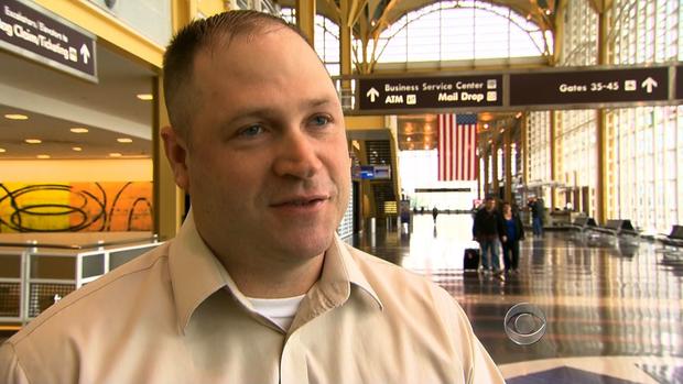 Rod Johnson, waiting at Reagan International Airport, said his flight was cancelled four different times. 