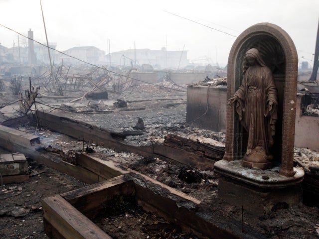 Damage caused by a fire at Breezy Point