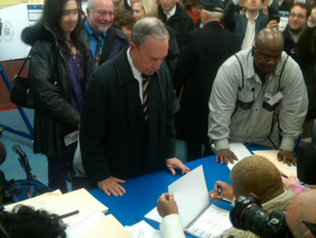 Mayor Michael Bloomberg At A Polling Place 