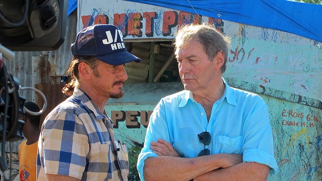 Sean Penn and Charlie Rose in Haiti 