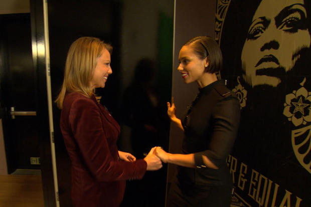 Alicia Keys welcomes "Person to Person" co-host Lara Logan to her "second home"  