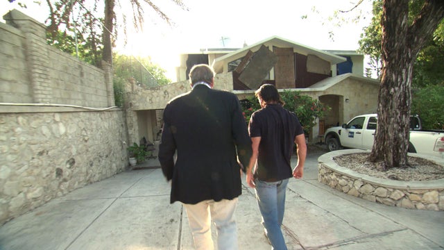 Actor Sean Penn's home away from California: a three-bedroom house in Haiti he currently shares with 20 other people.  