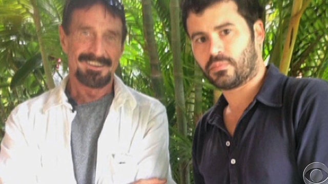 John McAfee and VICE reporter Rocco Castoro, who was traveling with the security software entrepreneur. VICE.com posted this photo to promote its exclusive access and inadvertently gave away McAfee's location. 