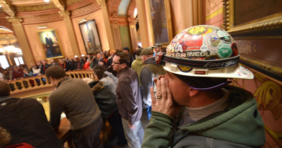 Michigan GOP approves right to work amid protests - CBS News
