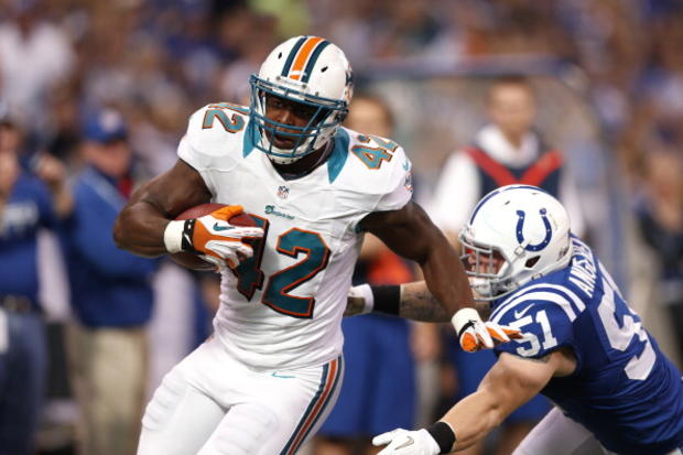 NOVEMBER 04: Charles Clay #42 of the Miami Dolphins 