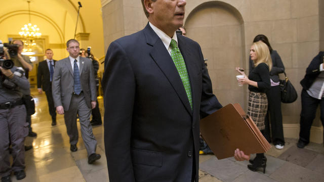 House Speaker John Boehner walks to his office on Capitol Hill in Washington Jan. 1, 2013. 