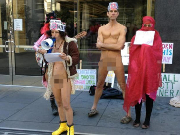 Nudists protest 