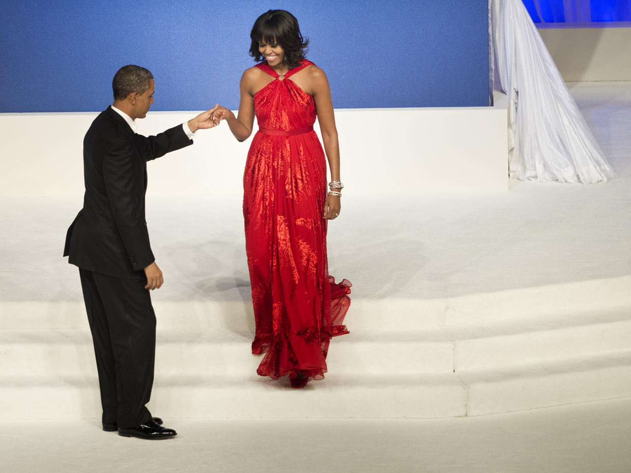 Michelle Obama Wears Red Jason Wu Gown To Inaugural Balls - CBS News