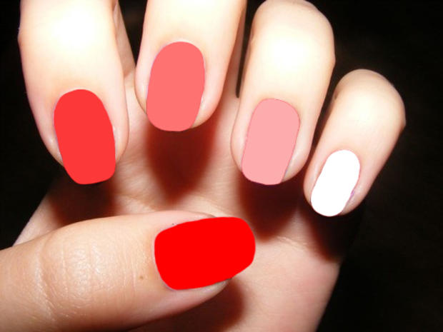 Ombre red nails 