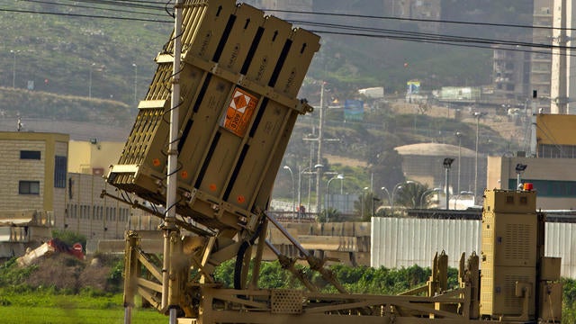 An "Iron Dome" short-range missile defense system near the northern Israeli city of Haifa 