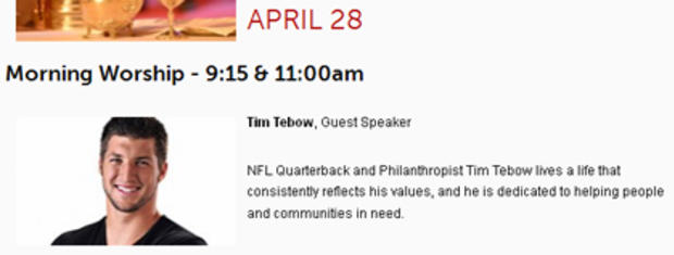 Tim Tebow at First Baptist Dallas 