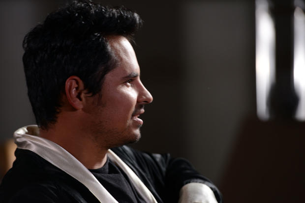Actor Michael Pena, recently seen in "Gangster Squad", is photographed during an interview following his Vanity Fair magazine shoot. 
