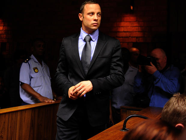 South African Olympic sprinter Oscar Pistorius appears at Pretoria Magistrate's Court Feb. 21, 2013. 