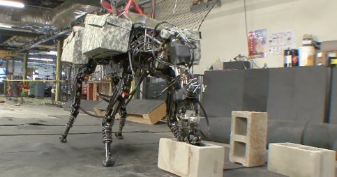 Robot dog plays game of "catch" with concrete blocks CBS News