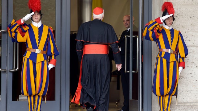 Canadian Cardinal Marc Ouellet arrives for a meeting at the Vatican 
