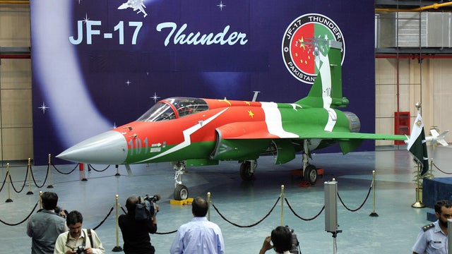 The JF-17 Thunder, a jointly built aircraft by Pakistan and China 