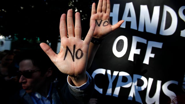 Protesters in Cyprus  