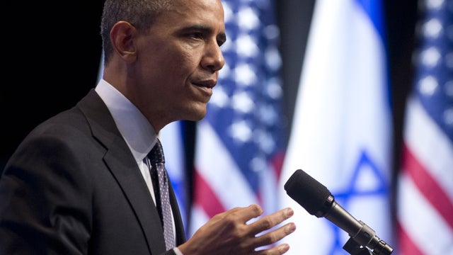 President Obama speaks on U.S., Israel and Mideast relations at the Convention Center in Jerusalem March 21, 2013, on the second day of his three-day trip to Israel and the Palestinian territories. 