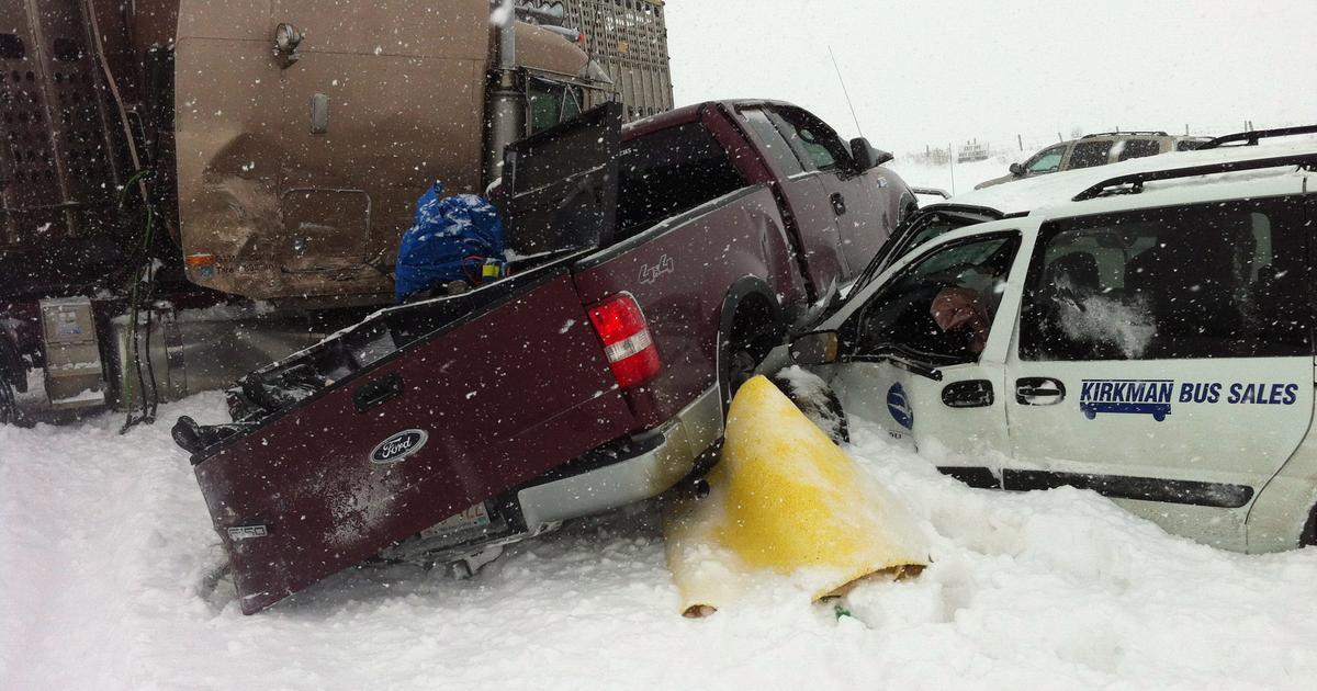 100 injured in Canadian blizzard highway wrecks - CBS News