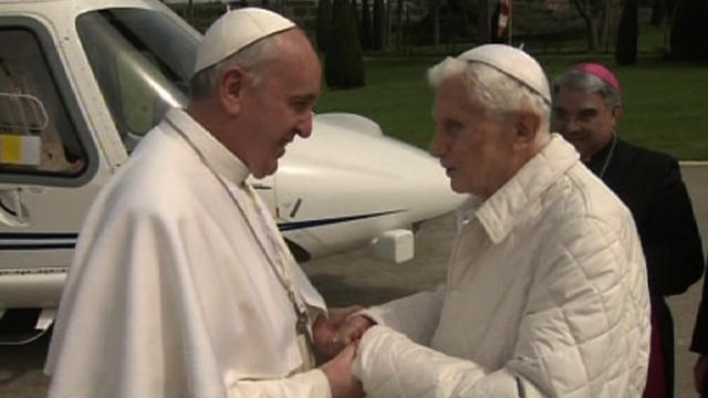 Pope Francis meets with Benedict XVI 