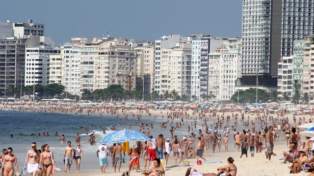 Photo taken on February 10, 2013, of Copacabana Beach in Rio de Janeiro.  