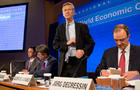 Directors of the International Monetary Fund appear on April 16, 2013, in Washington. 