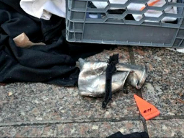 Screen grab of Reuters video shows image the news agency says was included in an FBI bulletin given to Reuters by an unnamed federal official. The bulletin says the image is of evidence gathered at scene of Boston Marathon bombings on April 15, 2013 and s 