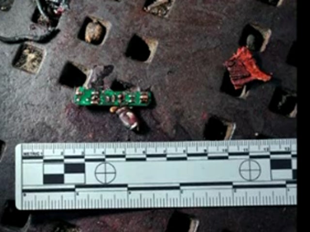 Screen grab of Reuters video shows image the news agency says was included in an FBI bulletin given to Reuters by an unnamed federal official. The bulletin says the image is of evidence gathered at scene of Boston Marathon bombings on April 15, 2013 and s 