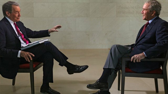Charlie Rose and President George W. Bush 