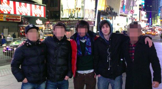 Dzhokhar Tsarnaev with friends 