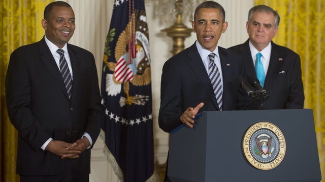 Obama, Anthony Foxx, Ray LaHood 