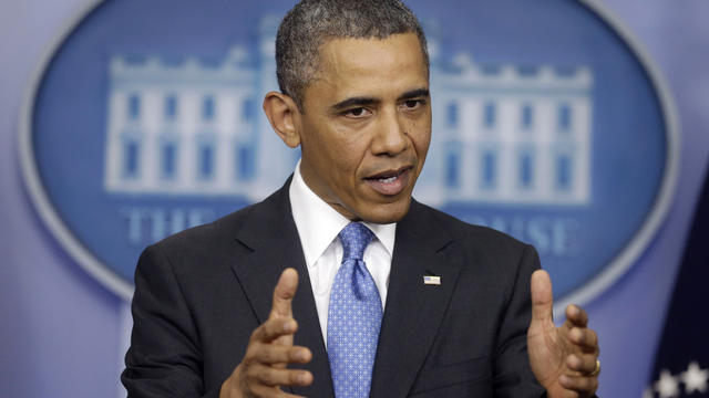 This photo taken April 30, 2013 shows President Barack Obama answering questions during his new conference in the Brady Press Briefing Room of the White House in Washington, Tuesday, April 30, 2013. The president brushed aside the suggestion he's lost pol 