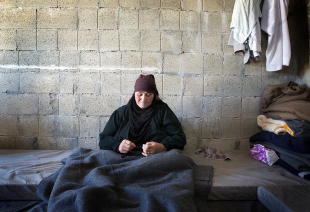 Hamdah, 70, trapped in her hut at the Zaatari camp 