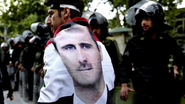 Syrian man participates in an anti-Israel rally in Tehran 