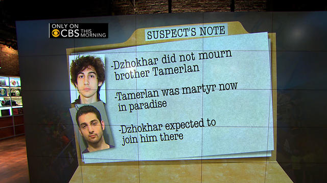 Boston Marathon bombing suspect left note: What did it say? 