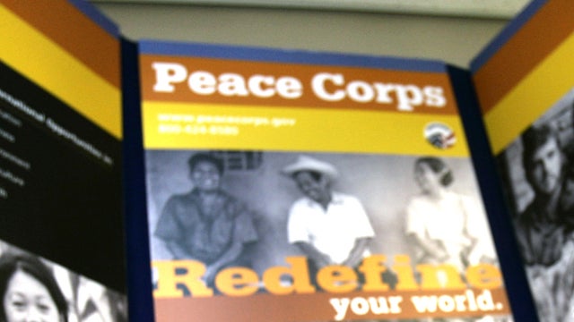 A Peace Corps advertisement at the University of Washington. 
